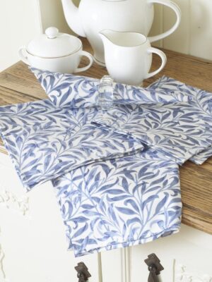 William Morris Willow Bough Blue Pack Of 4 Cotton Floral Napkins