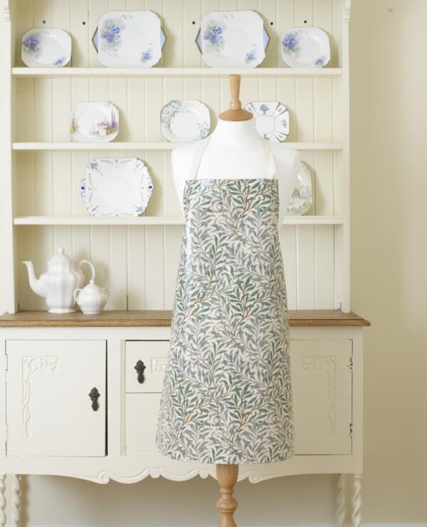 William Morris Willow Bough Green Floral Pvc/ Olicloth Apron