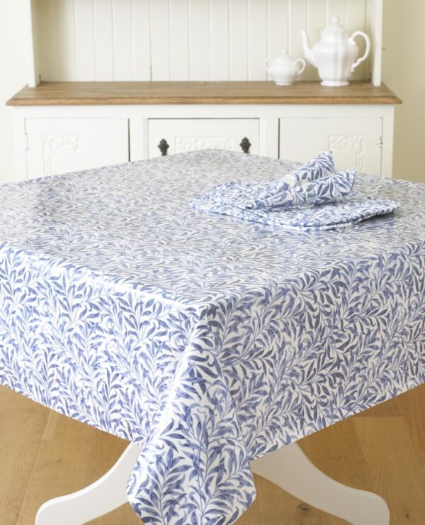William Morris Willow Bough Blue Pvc/ Oilcloth Floral Fabric By The Half Metre