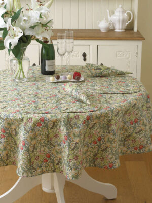 William Morris Golden Lily 147cm Floral Cotton Round Tablecloth