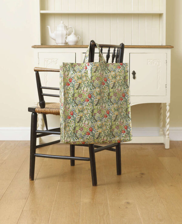 Licensed William Morris Golden Lily Large Pvc Coated Tote Shopping Bag