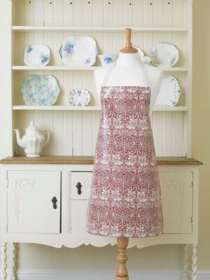 William Morris  Brother Rabbit Red Pvc / Oilcloth Wipe Clean Floral Apron
