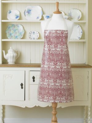 William Morris Brother Rabbit Red Pvc / Oilcloth Floral Apron