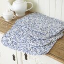 William Morris Willow Bough Blue 4 Quilted Cotton Floral Placemats