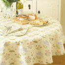 Licensed William Morris Lily 147 cm (58") Round Floral Cotton Tablecloth