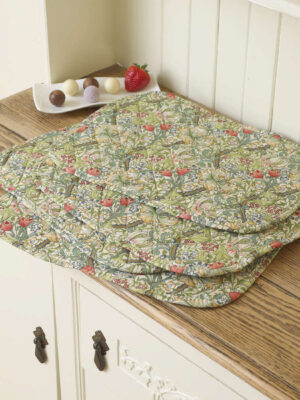 William Morris Golden Lily 4 Quilted Cotton Floral Placemats