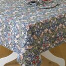 William Morris Blue Strawberry Thief 132 x 178 Cotton Floral Tablecloth