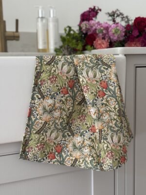 William Morris Golden Lily 100% Cotton Floral Tea Towel