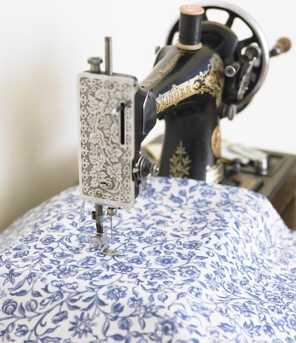 William Morris Merton Blue Cotton Floral Fabric By The Half Metre