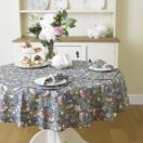 William Morris Blue Strawberry Thief 147cm Round Floral Cotton Tablecloth