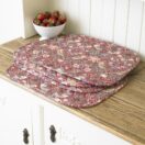 William Morris Red Strawberry Thief Quilted Cotton Pack of 4 Placemats