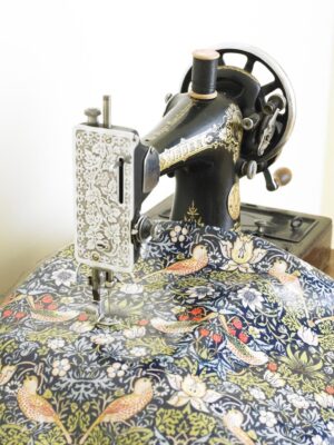 William Morris Blue Strawberry Thief  Pvc / Oilcloth Floral Tablecloth Fabric By The Half Metre