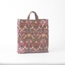 William Morris Red Strawberry Thief Large Pvc /Oilcloth Tote Bag