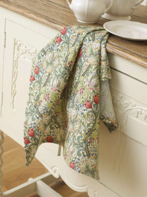 William Morris Pimpernel Cream Cotton Floral Tea Towel 