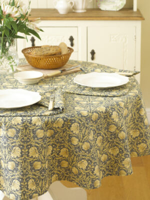William Morris Pimpernel Cream 147cm (58") Round Cotton Floral Tablecloth