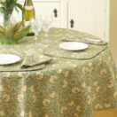 William Morris Pimpernel Green 147cm (58") Round Cotton Floral Tablecloth