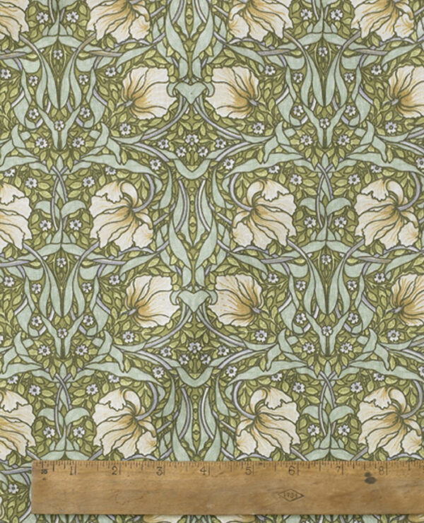 William Morris Pimpernel Green Floral Pvc / Oilcloth Fabric By The Half Metre