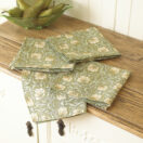 William Morris Pimpernel Green Pack of 4 Cotton Floral Napkins