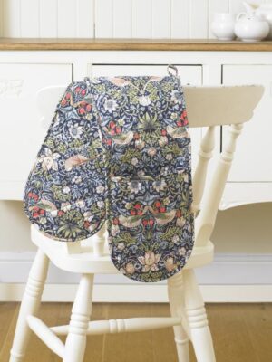 William Morris Blue Strawberry Thief Floral Oven Glove