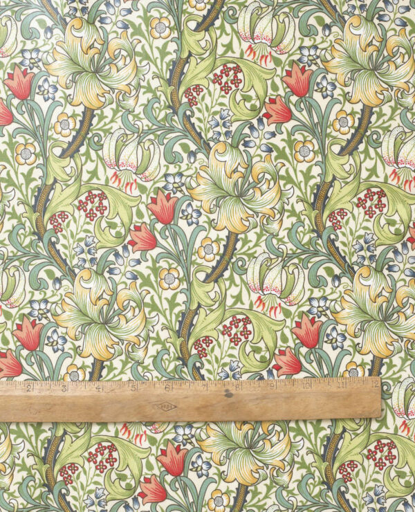 William Morris Golden Lily Pvc/ Oilcloth Tablecloth Fabric by the Half Metre