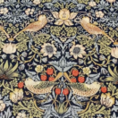 William Morris Blue Strawberry Thief Heavy Weight 100% Floral Cotton Fabric By The Half Metre Video