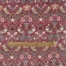 Licensed William Morris Red Strawberry Thief 100% Cotton Fabric By The Half Metre