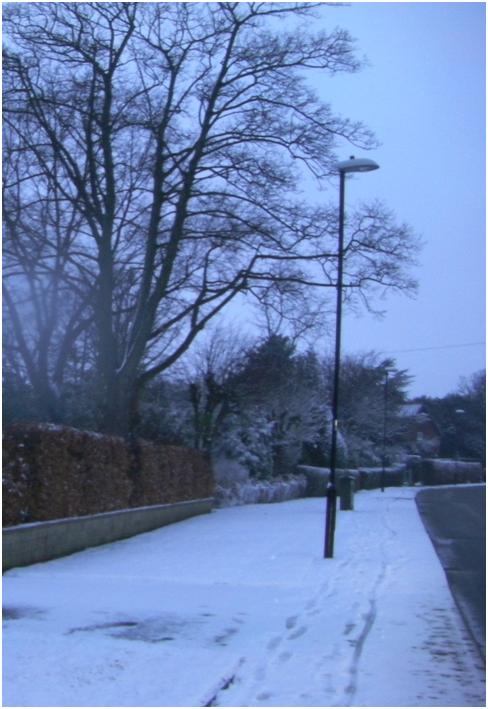 snow lamp post