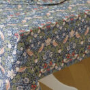 William Morris Blue Strawberry Thief 132 x 229 Cotton Floral Tablecloth