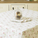 Charlotte Rose 132 cm x 178cm Vintage Style Floral Cotton Tablecloth