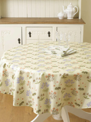 William Morris Lily 137cm (54") Round Pvc / Oilcloth Floral Tablecloth