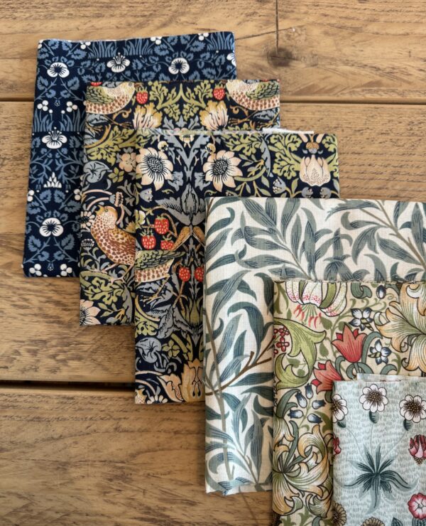 William Morris Cotton Fabric Bundle; perfect for quilting fat quarters and crafts! CF10