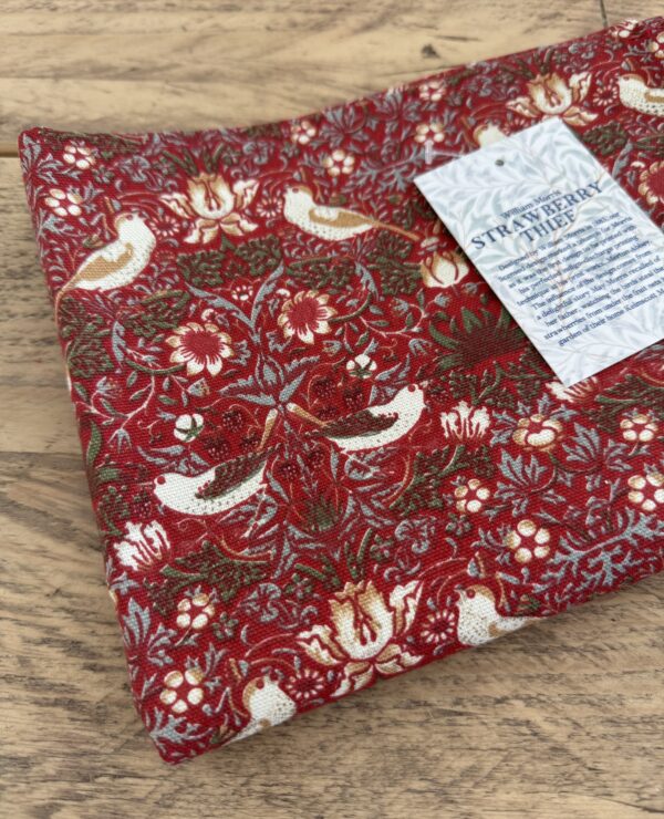 William Morris Red Strawberry Thief Cotton Tea Towel