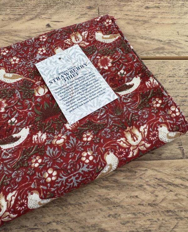 William Morris Red Strawberry Thief Cotton Tea Towel