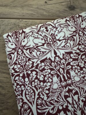 William Morris Brother Rabbit red heavyweight cotton fabric piece 149 x 93cm