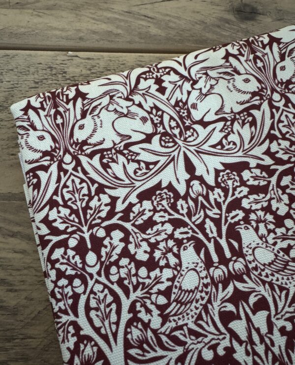 William Morris Brother Rabbit red heavyweight cotton fabric piece 47 x 79cm