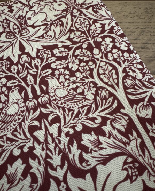 William Morris Brother Rabbit red heavyweight cotton fabric piece 47 x 79cm