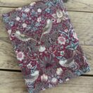 William Morris Red Strawberry Thief Cotton Heavyweight Drill 1m Fabric Piece