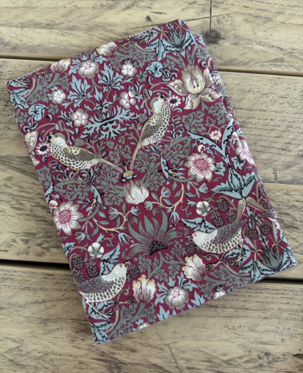 William Morris Red Strawberry Thief Cotton Heavyweight Drill 1m Fabric Piece