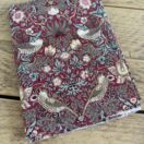 William Morris Red Strawberry Thief Cotton Heavyweight Drill 0.5m Fabric Piece
