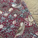 William Morris Red Strawberry Thief Cotton Heavyweight Drill 0.5m Fabric Piece