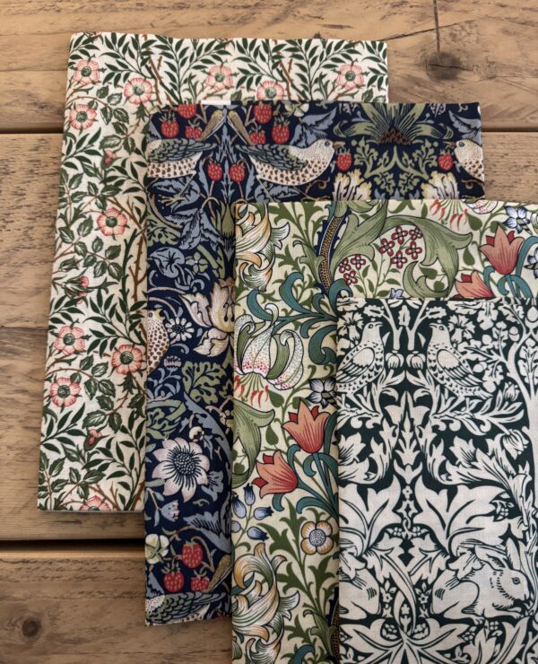 William Morris fabric almost fat quarter bundle- cotton fabric, perfect for quilting and crafts bundle B1