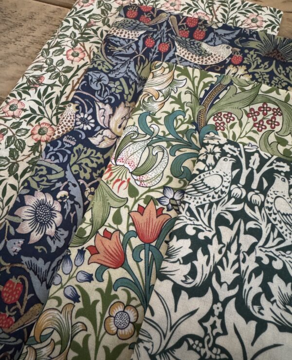 William Morris fabric almost fat quarter bundle- cotton fabric, perfect for quilting and crafts bundle B1