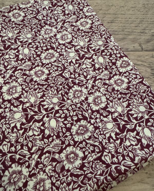 Fabric Remnant 55 x 102cm William Morris Mallow Wine Cotton Fabric