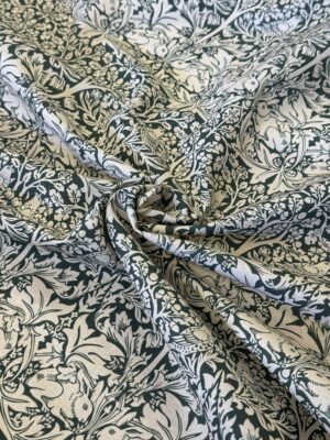 William Morris Brother Rabbit Forest Green Cotton Floral Fabric By Half Metre