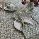 William Morris Mallow Forest Green 132 cm x 178 cm Cotton Floral Tablecloth