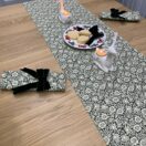 William Morris Mallow Forest Green Table Runner 36cm wide x 146cm long