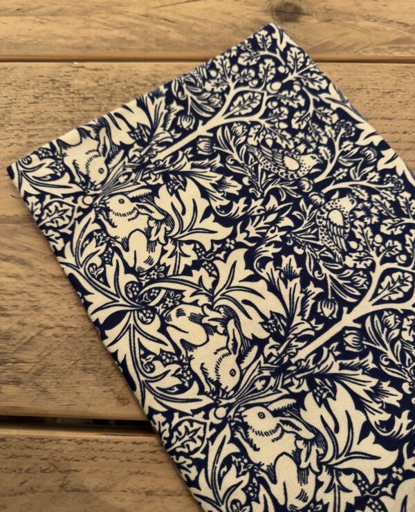 William Morris Brother Rabbit blue heavyweight cotton fabric piece 96 x 73cm