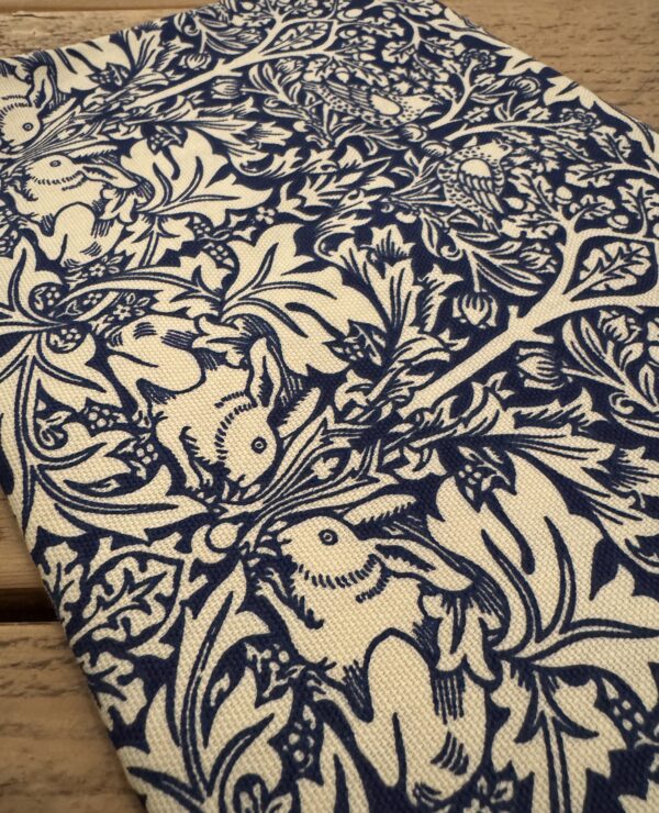William Morris Brother Rabbit blue heavyweight cotton fabric piece 96 x 73cm