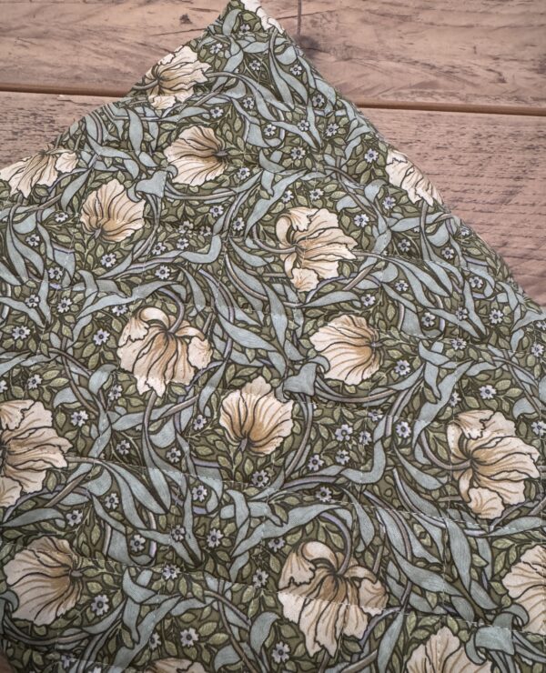 Fabric Remnant 142 x 30cm William Morris Pimpernel Green Quilted Cotton Fabric