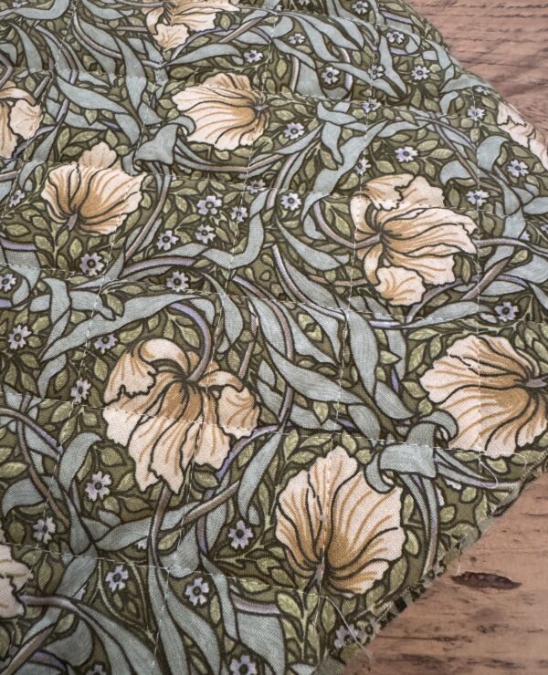 Fabric Remnant 142 x 30cm William Morris Pimpernel Green Quilted Cotton Fabric